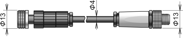 Verlängerungskabel für DIGIS- und DIGIL-Sonden, ELKA-Stecker, Kabel 10 Meter