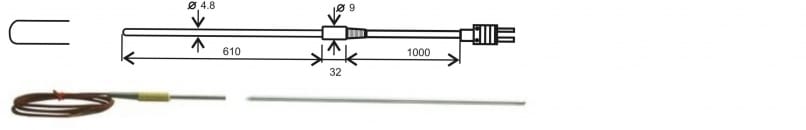 Thermoelement „K" Einstechfühler, GT1150