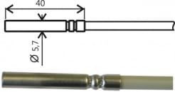 Temperaturfühler Pt1000TGL40/E, ELKA-Stecker, Kabel 5 Meter
